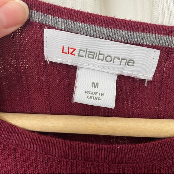 🌈5/$25 BUNDLE! Liz Claiborne long sleeve button detail striped light sweater - Picture 3 of 5